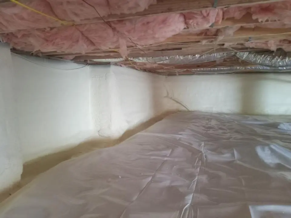 Crawl space encapsulation with closed-cell spray foam for Attic Insulation in Brookshire